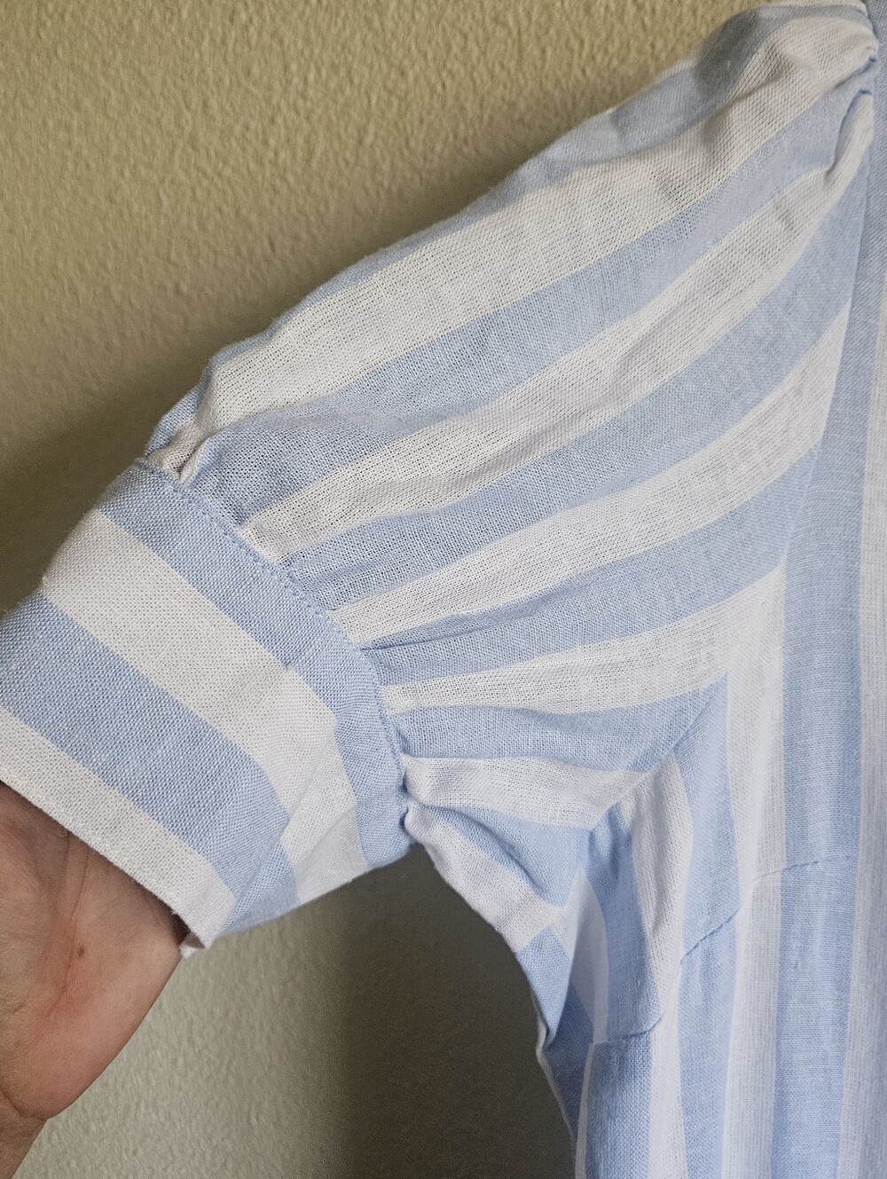 crown & ivy Blue and White Striped Button-Front Midi Dress - Picture 5 of 7